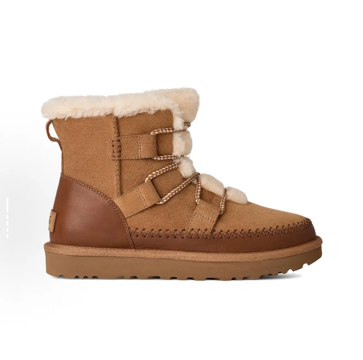 Self-pickup💰640 UGG Classic Novelty Split Cow Leather Round Toe Thick Sole Short-Leg Snow Boot Women’s Maroon Arrival